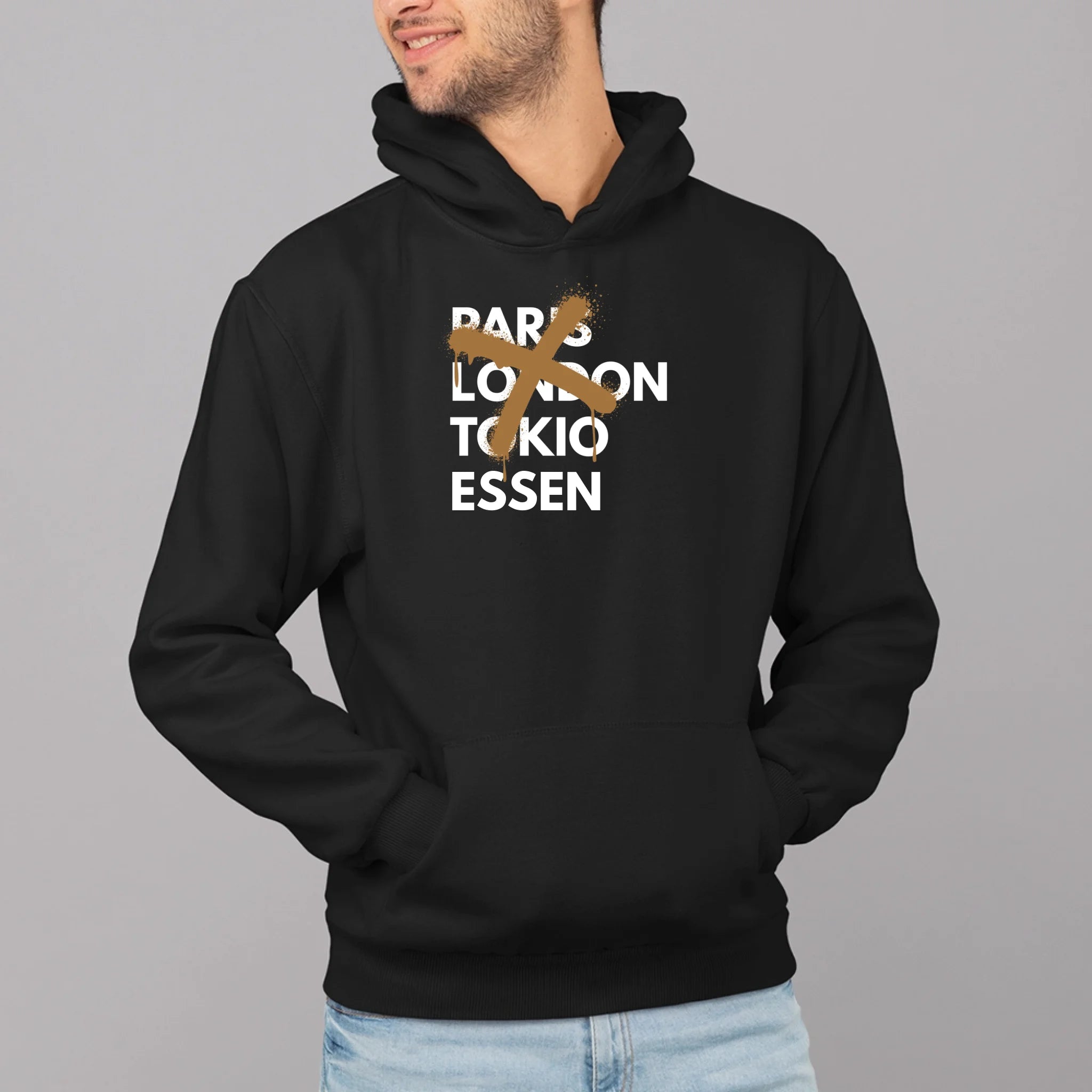 Paris London Tokio STADT - Personalisierbarer Hoodie