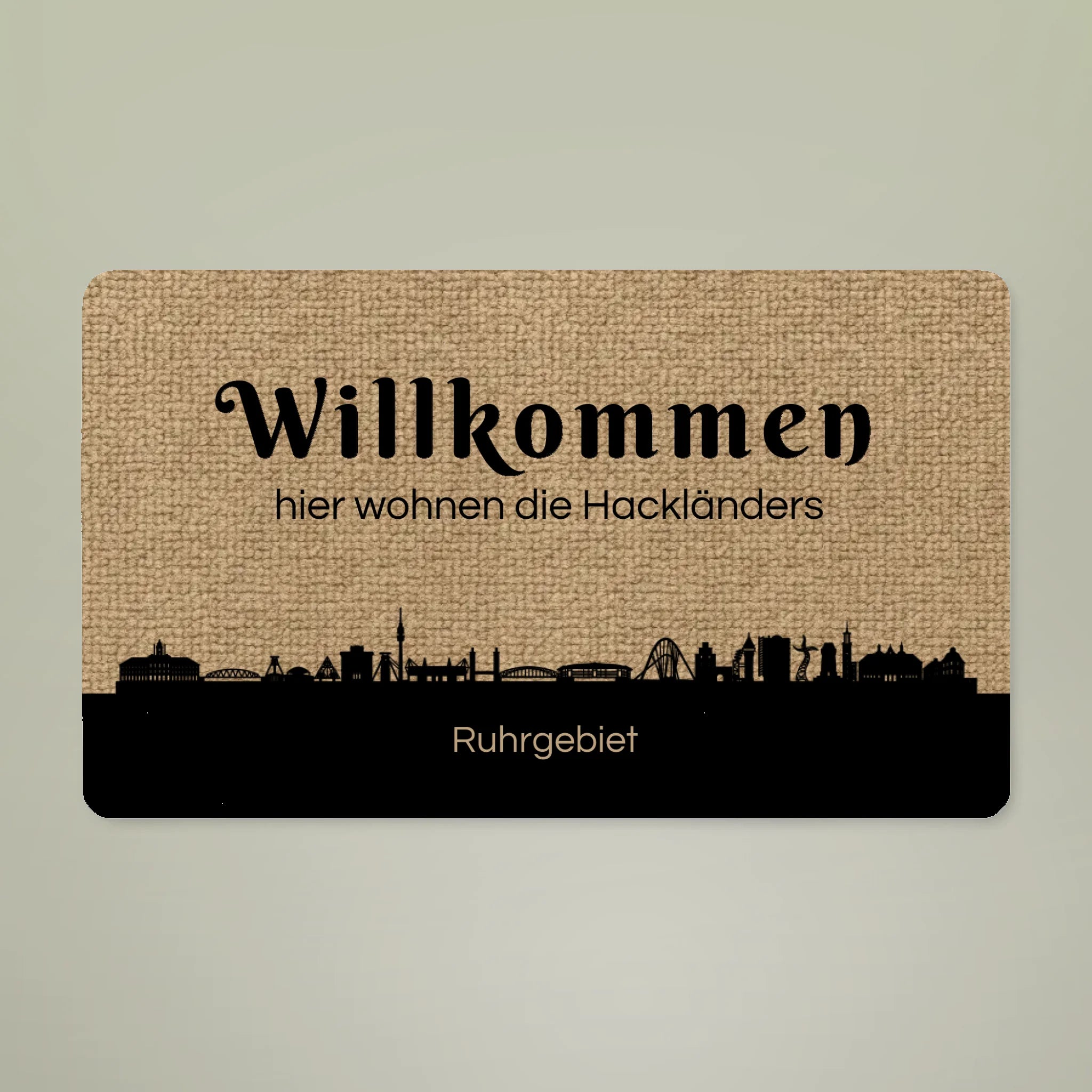 Personalisierbare Fussmatte mit Skyline-detail