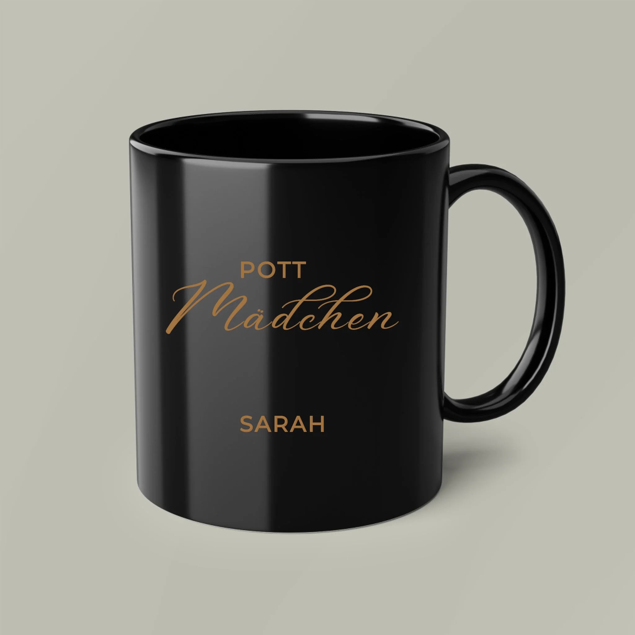 Pott Mädchen - Personalisierbare Kaffeetasse-black