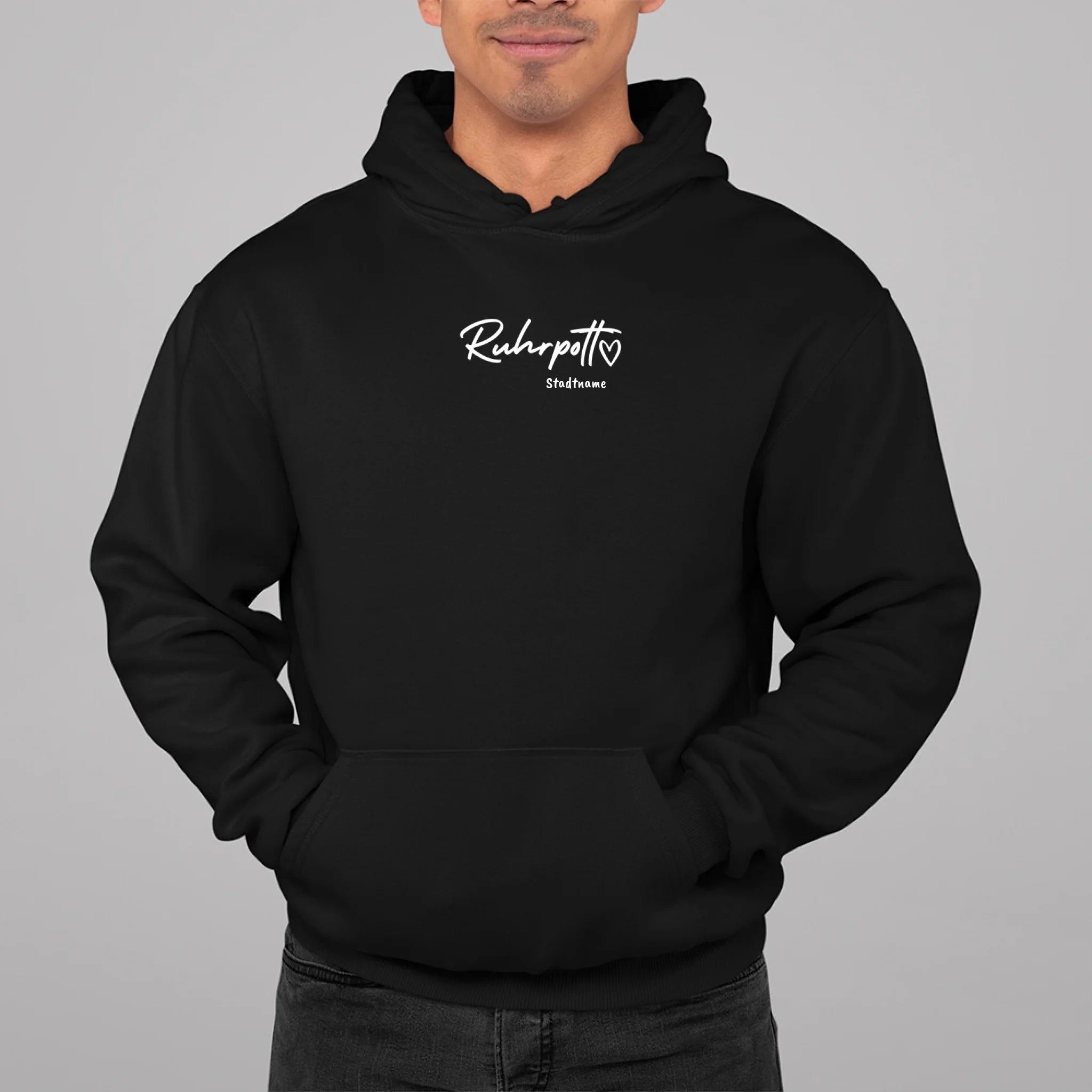 Ruhrpott Liebe - Personalisierbarer Hoodie-front-black