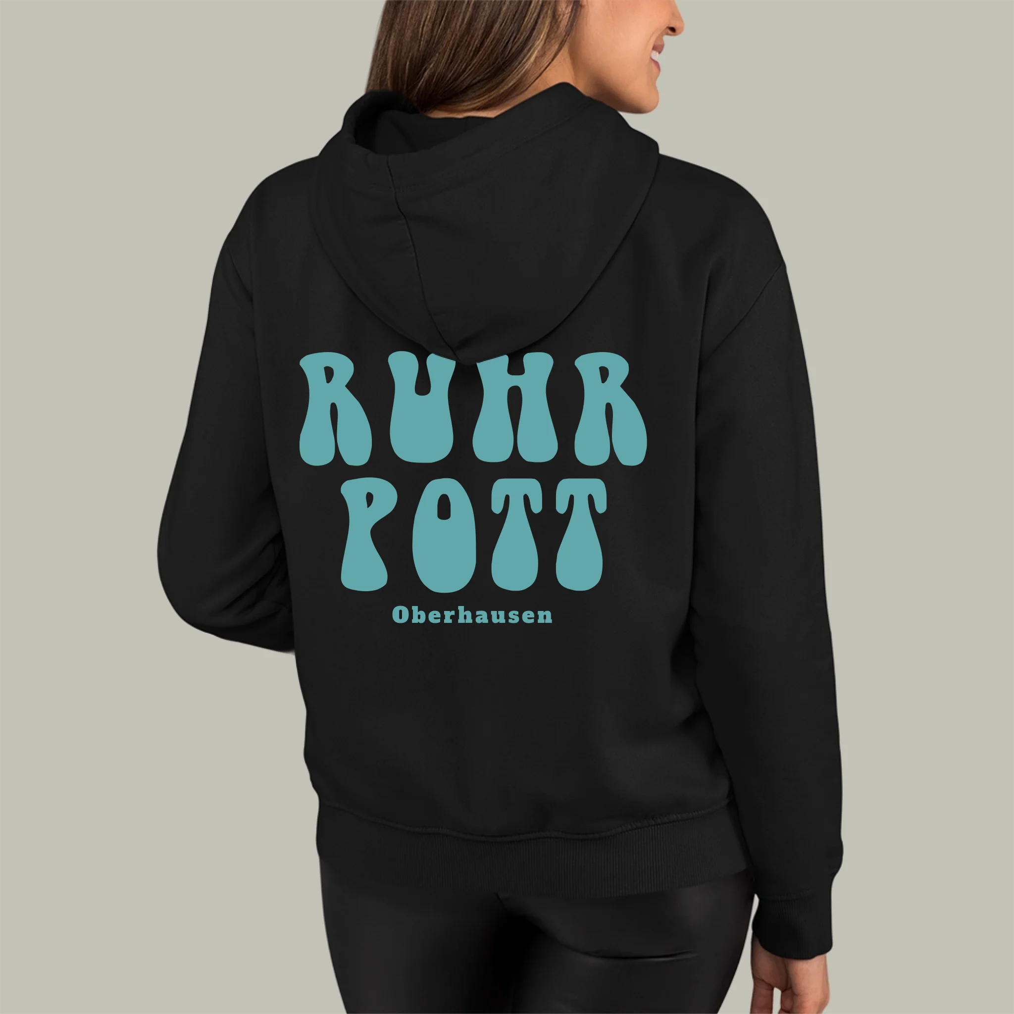 Ruhrpott Stadt - Personalisierbarer Hoodie-schwarz
