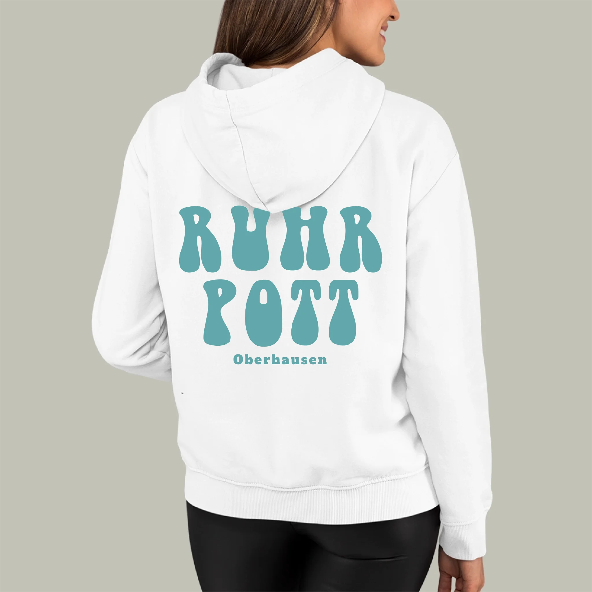 Ruhrpott Stadt - Personalisierbarer Hoodie-white