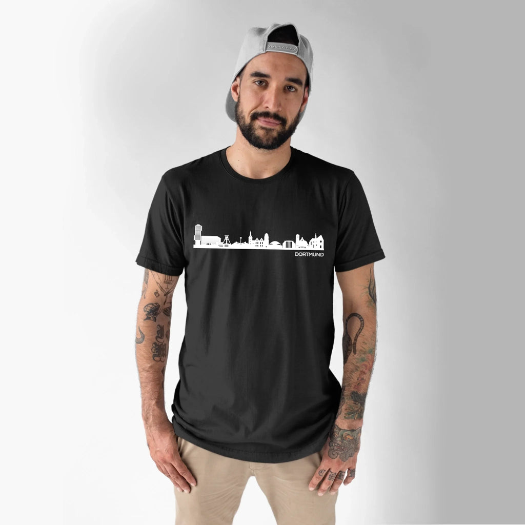 Skyline Stadt - Personalisierbares T-Shirt mit deiner Stadt-schwarz-mann