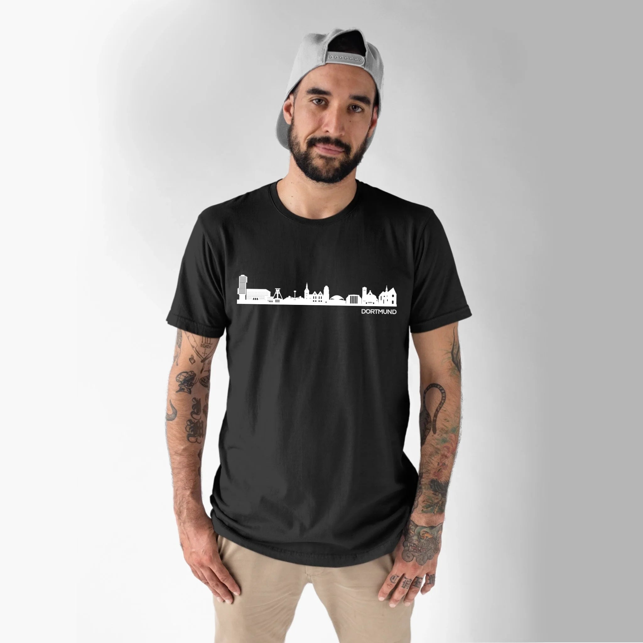 Skyline Stadt - Personalisierbares T-Shirt mit deiner Stadt-schwarz-mann