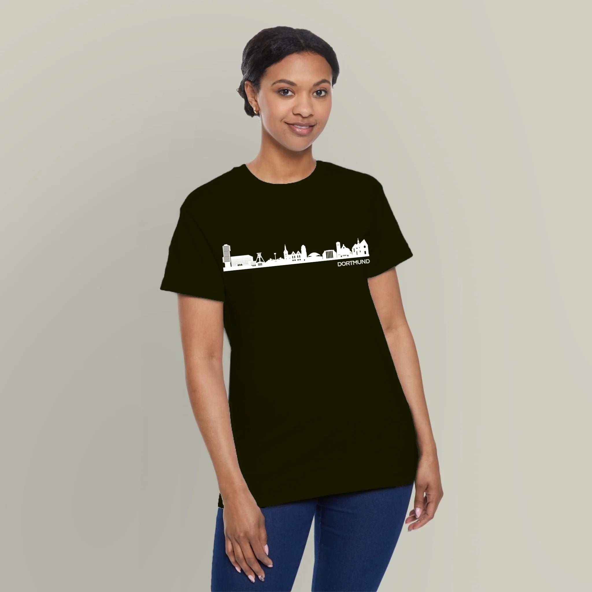 Skyline Stadt - Personalisierbares T-Shirt mit deiner Stadt-schwarz